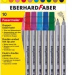 Eberhard Faber EF-550010 Viltstiften Duo 0,8+1-3mm Assorti Etui à 10stuks