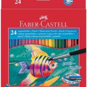 Faber Castell FC-114425 Aquarelpotlood Faber-Castell Etui A 24 Stuks + Penseel