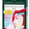 Faber Castell FC-167103 Tekenstift Faber-Castell Pitt Artist Pen 6-delig Etui Basic