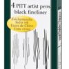 Faber Castell FC-167115 Tekenstift Faber-Castell Pitt Artist Pen Etui 4 Stuks Zwart M/F/S/XS
