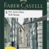 Faber Castell FC-167808 Tekenstift Faber-Castell Pitt Artist Pen Soft Brush Etui 8 Stuks Assorti