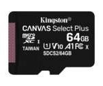 Kingston Technology Canvas Select Plus flashgeheugen 64 GB MicroSDXC Klasse 10 UHS-I
