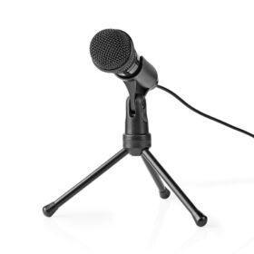 Nedis MICTJ100BK Bedrade Microfoon Aan/uitknop Met Standaard 3