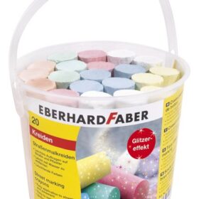 Eberhard Faber EF-526520 Stoepkrijt Glitter 20 Stuks In Emmer