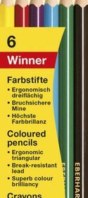 Eberhard Faber EF-511406 Kleurpotlood Winner Driekantig Assorti Etui à 6 Stuks