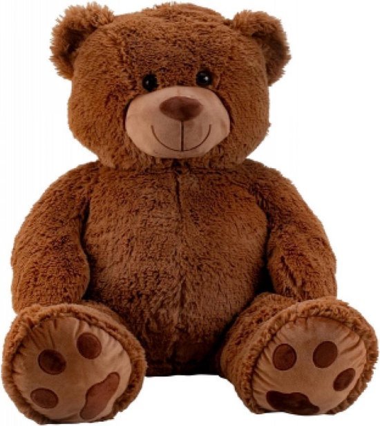 YunNasi Gigantische teddybeer, groot knuffeldier, zacht speelgoed, pluche teddypop met lint (100 cm, bruin