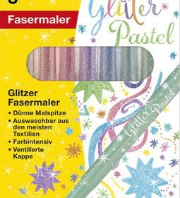 Eberhard Faber EF-551009 Viltstiften Glitter Pastel Kleuren 8 Stuks