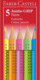 Faber Castell FC-110994 Kleurpotlood Jumbo GRIP Etui 5 Kleuren