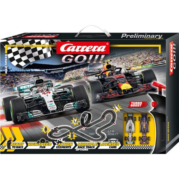 Carrera Go!!! Max Speed Racebaan Set 630 cm + 2 Controllers en 2 Auto's