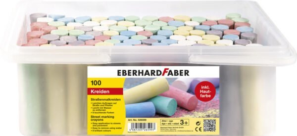 Eberhard Faber EF-526599 Stoepkrijt Glitter 100 Stuks In Bak