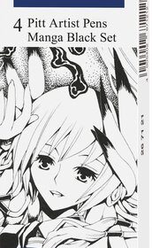 Faber Castell FC-267121 Tekenstift Pitt Artist Pen Manga 4-delig Etui Zwart