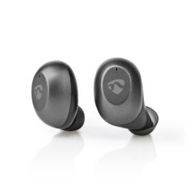 Nedis HPBT5056GY Volledig Draadloze Bluetooth®-oordopjes 3 Uur Afspeeltijd Spraakbediening Aanraakbediening Charging Case Grijs