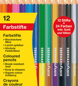 Eberhard Faber EF-514811 Kleurpotlood 2-zijdig Gekleurd Etui 12 Stuks 24 Kleuren
