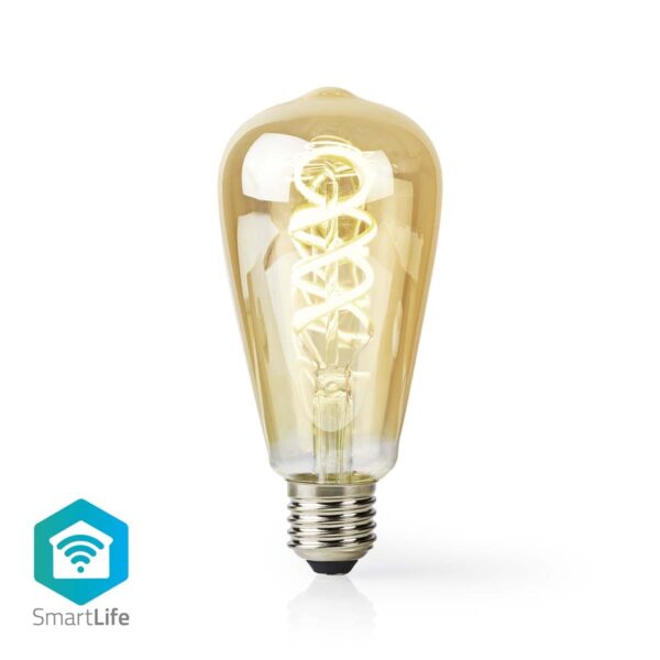 Nedis WIFILRT10ST64 Smartlife Led Filamentlamp Wi-fi E27 360 Lm 4.9 W Warm To Cool White 1800 - 6500 K Glas Android™ / Ios St64