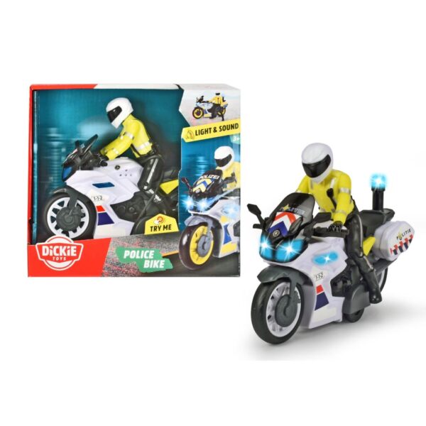 Dickie Toys Politiemotor met Figuur + Licht en Geluid