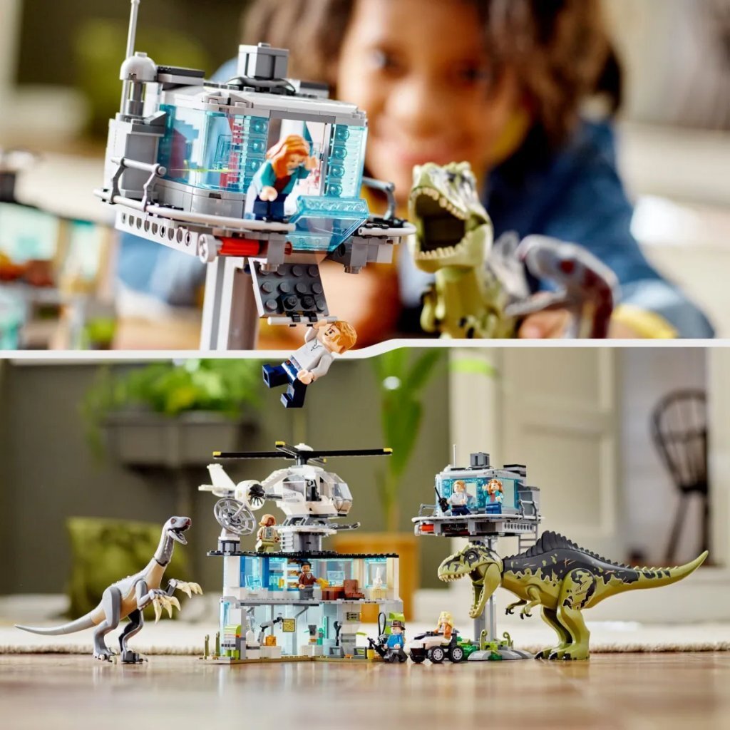 Lego Jurassic World 76949 Giganotosaurus and Therizi Nosaurus Attack ...
