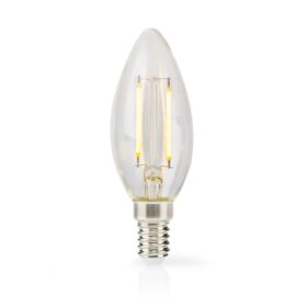 Nedis LBFE14C351 Led-filamentlamp E14 Kaars 2 W 250 Lm 2700 K Warm Wit Aantal Lampen In Verpakking: 1 Stuks Doorzichtig