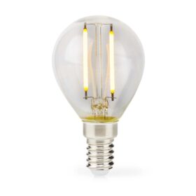 Nedis LBFE14G451 Led-filamentlamp E14 G45 2 W 250 Lm 2700 K Warm Wit Aantal Lampen In Verpakking: 1 Stuks Doorzichtig