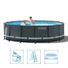 Intex 26326GN Ultra XTR Frame Zwembad 488x122 cm + Zandfilterpomp en Trap Grijs