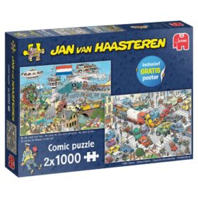 Jumbo Puzzel Jan Van Haasteren Verkeerschaos + Ter Land Ter Zee En In De Lucht 2x 1000 Stukjes
