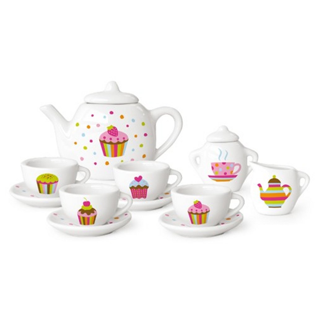 fanquare 21 stuks Blue Rose Britse Afternoon Tea Set, Romantisch