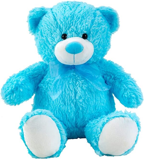 Pluche Teddybeer met strik in het blauw