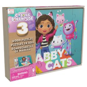 Gabby's Dollhouse 3in1 Houten Puzzels 3x24 Stukjes