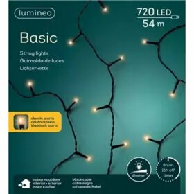 Lumineo Basic LED Kerstverlichting 54M 720 LEDs Zwart IP44 KlassiekWarm