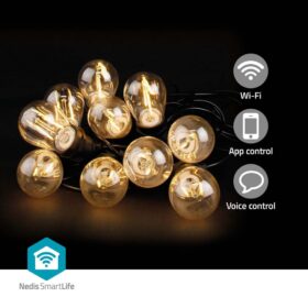 Nedis WIFILP01F10 Smartlife Decoratieve Led Feestverlichting Wi-fi Warm Wit 10 Led's 9.00 M Android™ / Ios Diameter Bulb: 45 Mm