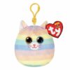 TY Squish a Boo Clips Knuffel Kat Heather 8 cm