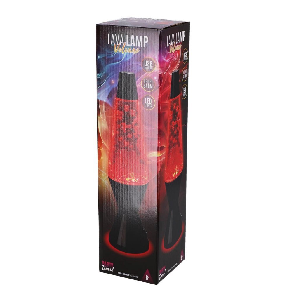 Lava Lamp Vulkaan Zwart/Rood - Afbeelding 2