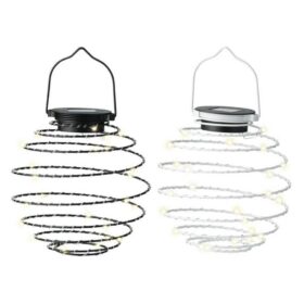 Lumineo Solar LEd Hanglamp 16 cm IJzerdraad/Zwart/Wit