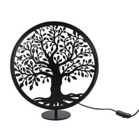 Tafellamp Levensboom Rond 34x13x37 cm Zwart/Metaal
