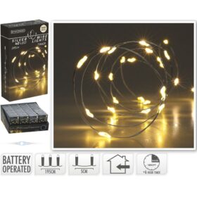 LED Zilverdraad 40 LED's 195 cm Warm Wit